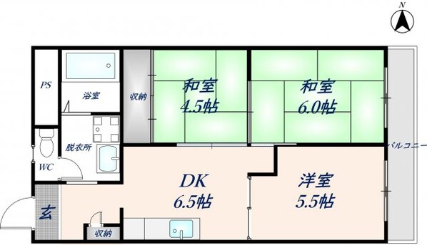 花園マンション巽の物件間取画像